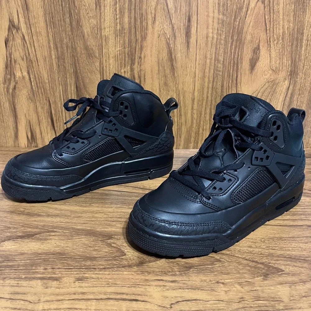 Nike Boys Air Jordan Spizike FD4653-001 Triple Black Sneakers Sz 6.5Y